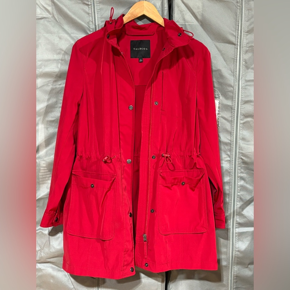 Talbots Women's Vibrant Red Rain Jacket